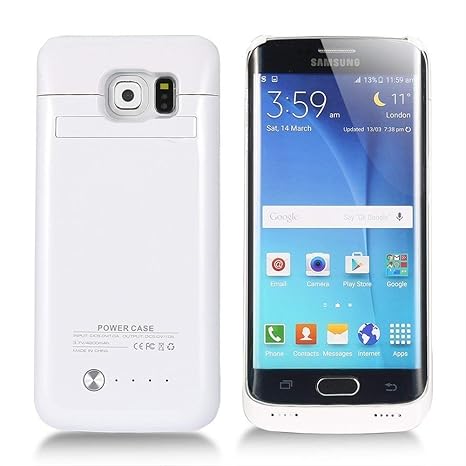 S6 Edge Akkuhülle COOLEAD 4200 mAh Tragbares Ladegerät Hülle Externer Akku Power Bank Ladehülle mit Ständer für Samsung Galax