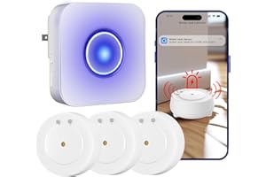 US:E WiFi Water Leak Detector, Water Alarm with 110db Adjustable, 492ft Transmission Water Leak Sensor for Home, Laundry, Kitchen, Basement,3 Water Detectors & 1 Base Station(2.4GHz Wi-Fi only)