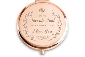 COYOAL Aunt Gifts from Niece Nephew, I Love You Personalized Compact Mirror for Auntie, Sentimental Aunt Present for Valentines Day, Birthday