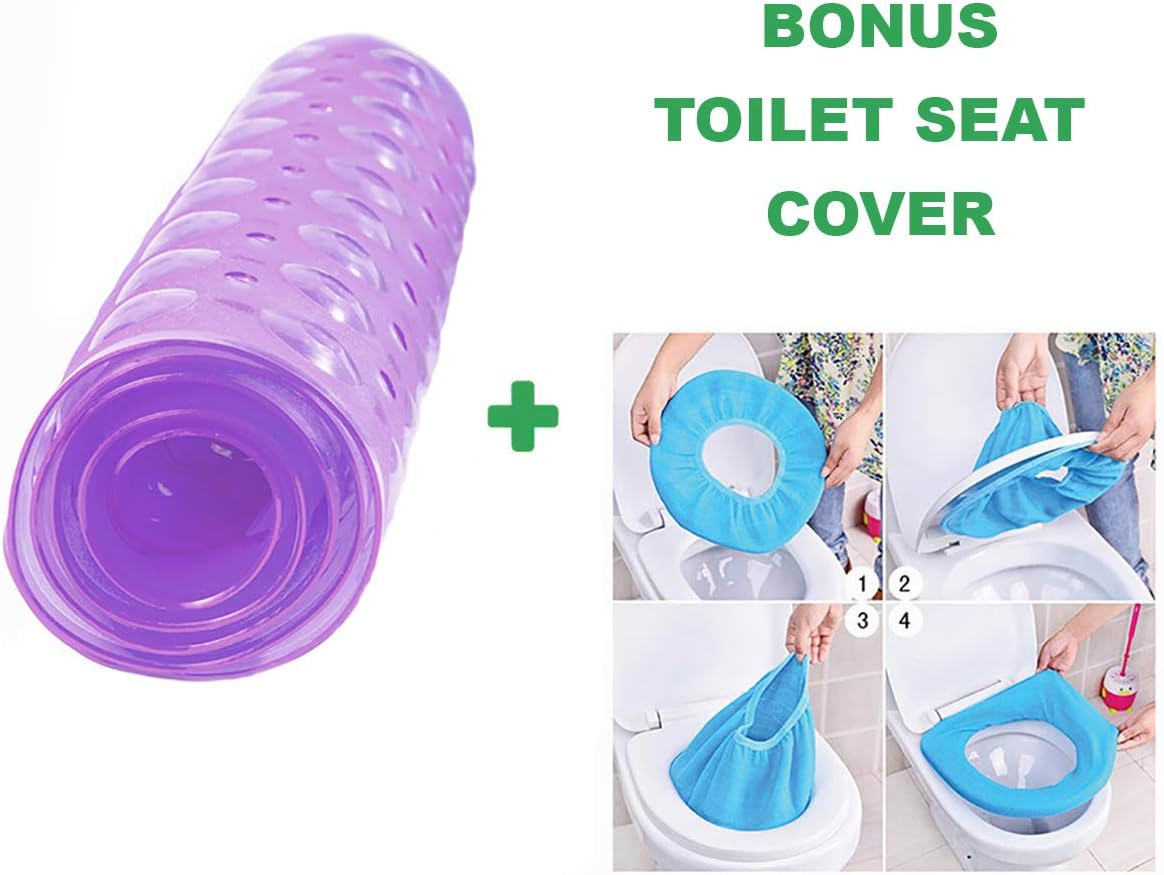 EDY'Spro Bath Tub, Shower Mat Non Slip; Extra Long 40 x 16 Inches; Odor Free, Machine Washable; BPA, Latex and Phthalate Free; 200 Large Suction Cups and Drain Holes; Bath Mats for Bathroom; Purple