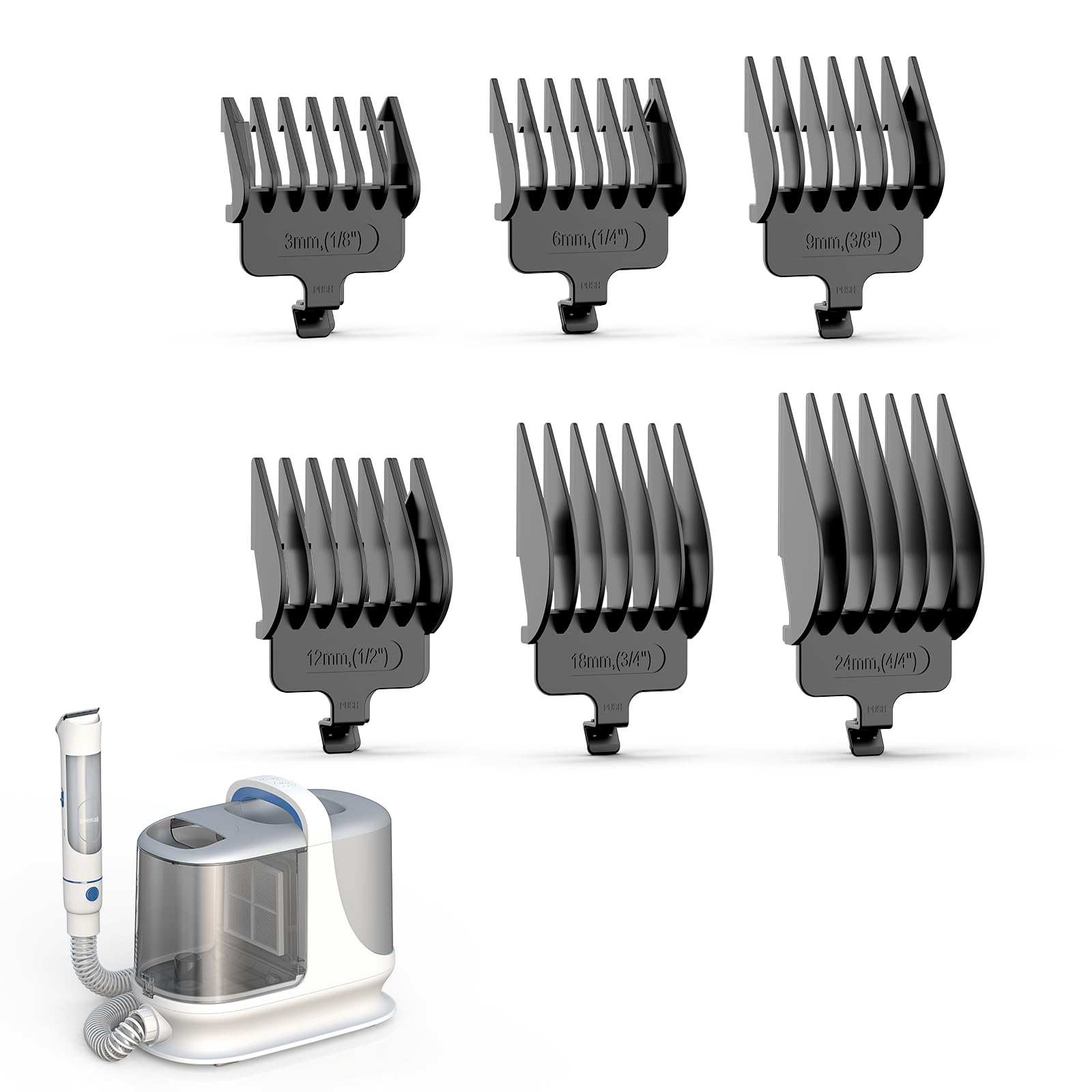 Photo 1 of oneisall 6Pcs Attachment Guide Comb Guards for BM3 Dog Grooming Vacuum