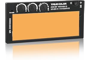 BOOTUU Auto-Darkening Gold Welding Lens, 2×4.25, True Color Blue Technology, Variable Shade 5-13, with Replacement Outside Cover Lens, Fit Most Pancake and Pipeliner Welding Hoods