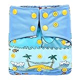 Bamboo Charcoal One Size Fit All Pocket Baby Cloth Diaper Nappy Cover Double Gussets …