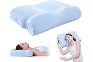 SKG P3E Cervical Neck Pillow for Pain Relief, 3-Layer Ergonomic Neck Pillow with Adjustable Pillow Riser for Side & Back Sleepers, Ergonomic Memory Foam Pillow