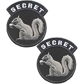 Secret Squirrel Patch Hook and Loop Tactical Morale Applique Fastener Military Embroidered Patch 2Pcs