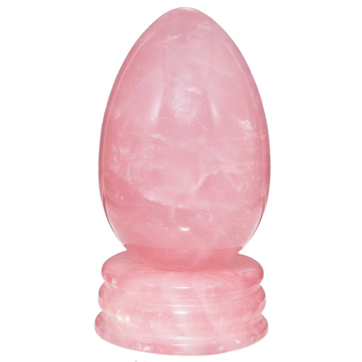 Shanxing Rose Quartz Crystal Egg with Stand,Carved Stone for Crystals Healing Reiki Decoration