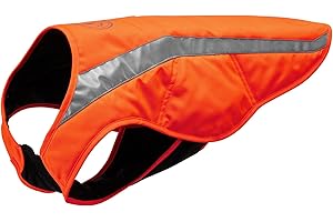 BASSDASH Dog Insulated Coat Safety Vest Water Resistant Chest Protection Reflective High Visibility for Hunting Outdoor