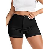 Gaiibbt Chino Shorts for Women Elastic High Waist Summer Casual Shorts