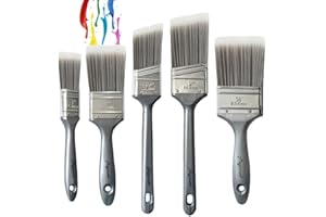 Magimate Paint Brushes Set, Angled Sash Stain Brush, Flat Paint Brushes, for Walls, Arts and Home Improvement, Assorted Sizes