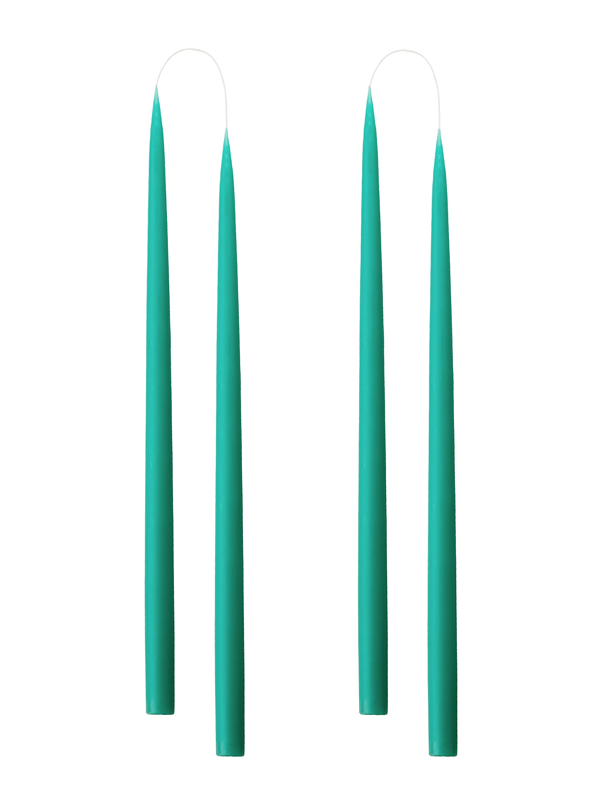 Kunstindustrien, Turquoise Coloured Candles, 100% Paraffin only Added Colour, 4pcs.
