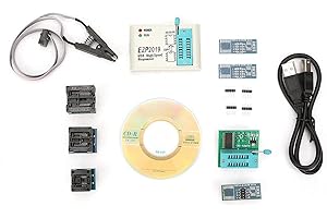 EUJGOOV USB EEPROM Programmer & BIOS Chip Programmer for 24/25/93 Series Flash Chips with Sockets and Test Folder