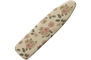 Hinthetall Vintage Flower Ironing Board Cover 15x54 Inch Extra Thick Resistant Scorch and Staining,3 Fasteners,Elastic Edge,L