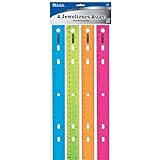 BAZIC Jeweltones Color Plastic Ruler 12" (30cm), Inches Centimeter Metric Measuring Rulers (4/Pack), 1-Pack