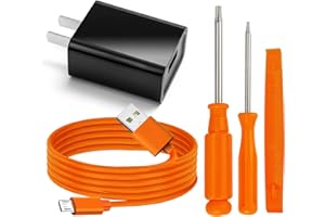 CYJJZQ Fast Wall Charger Charging Cable Cord & Replacement Ring Doorbell Screwdriver Fit for Ring Video Doorbell (Released in 2020) 2/3/3 Plus/ 4 Spare kit, Peephole Cam, Doorbell Pro Battery Camera (Orange)