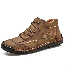 Mens Casual Boots Leather Chukka Shoes Vintage