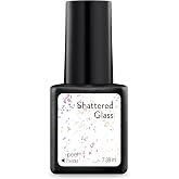 Sensationail Gel Nail Polish, 'Shattered Glass' Clear With Multi-Color Glitter Flecks - Up to 2 Weeks of Color - LED Nail Lamp Required - Long-Lasting Finish, No Dry Time