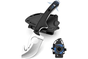 SPITZKANTE Small Hunting Knife HO-YN with Whistle and Rotating Belt Clip, Compact Full Tang fixed Blade Gut Hook Knife for Fi