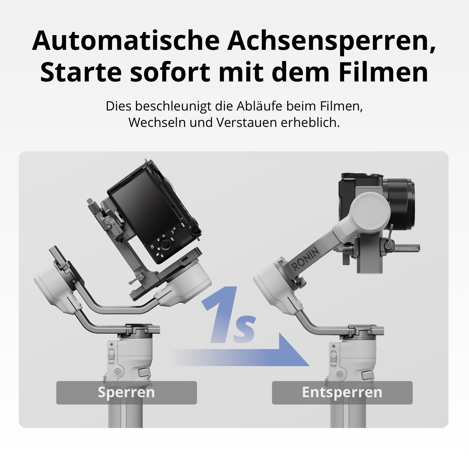 DJI RS 4 Mini, Gimbal-Stabilisator für Kamera Canon/Sony/Panasonic/Nikon/Fujifilm, Auto-Achsenverriegelungen, 2 kg/4,4 lbs Traglast, Intelligente Verfolgung, Kamera-Gimbal, Native vertikale Aufnahmen 2