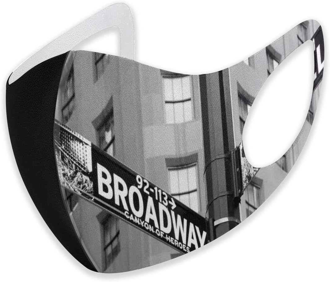 Comfortable Windproof mask,Street Signs Of Intersection Of Wall Street And Broadway Finance Art Destinations Photo Theme,Fashion Facial decorations for Adult M
