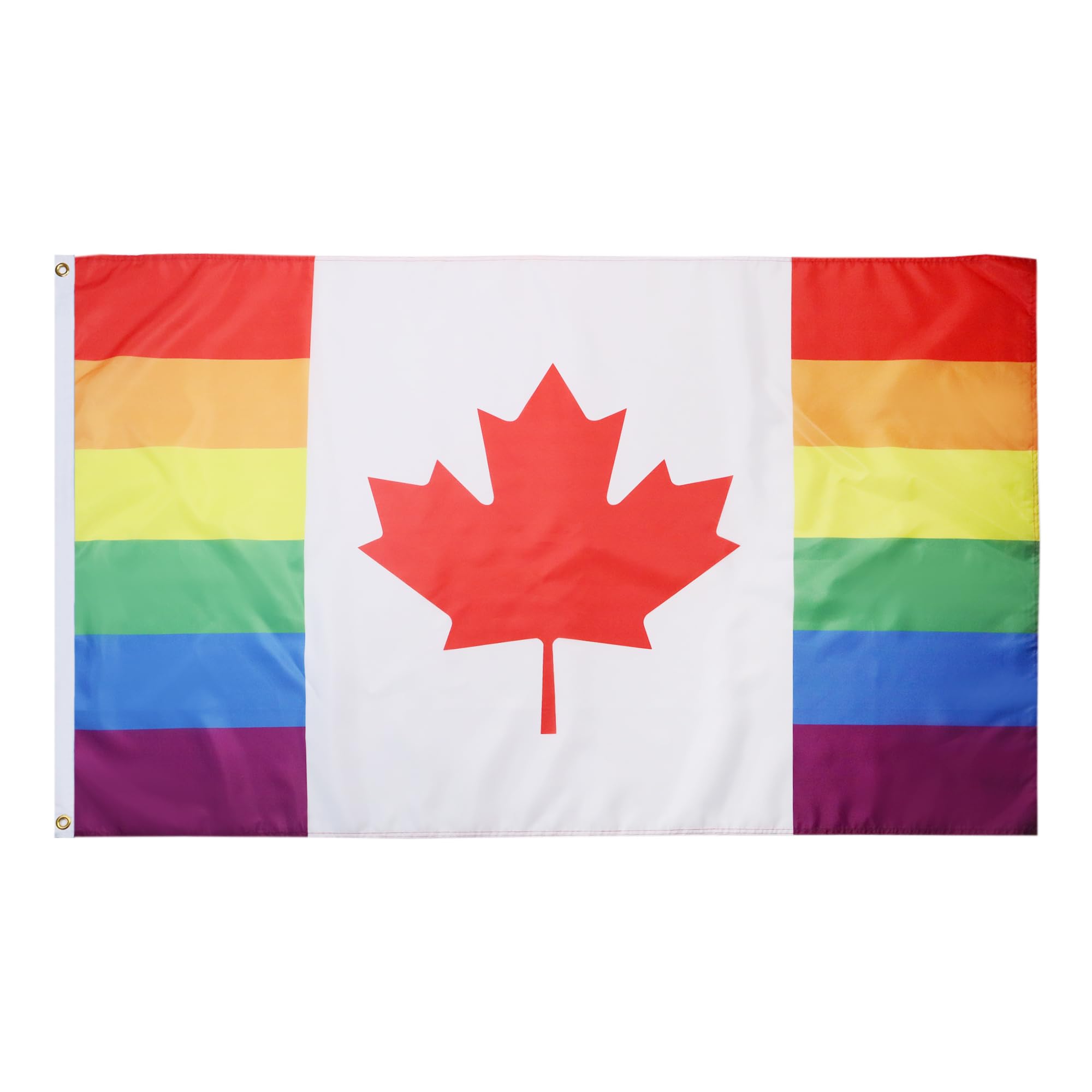 AZ FLAG - Canada Rainbow Flag - 2x3 Ft - 100D Polyester Gay Canadian Banner with Two Metal Grommets - Fade Resistant - Vivid Colors - 2' x 3' Feet - 90x60 Cm