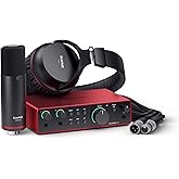Focusrite Scarlett 2i2 Studio 4th Gen USB Audio Interface Bundle for the Songwriter with Condenser Microphone and Headphones for Recording, Streaming, and Podcasting