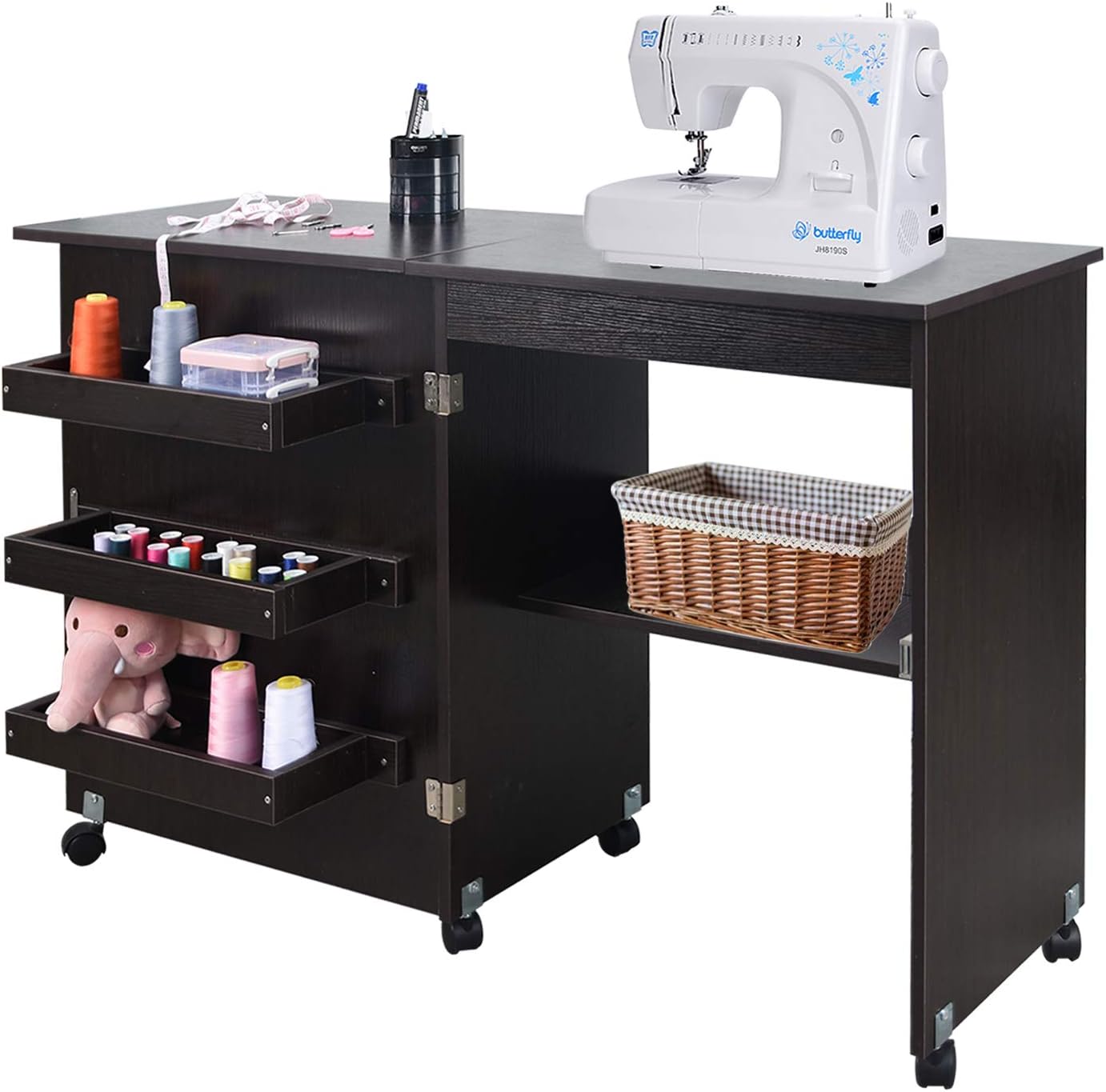 NSdirect Sewing Table, Folding Sewing Craft Cart&Sewing Miscellaneous Sewing