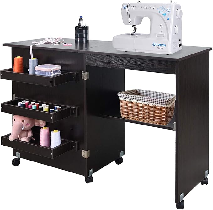 NSdirect Sewing Table, Folding Sewing Craft Cart&Sewing
