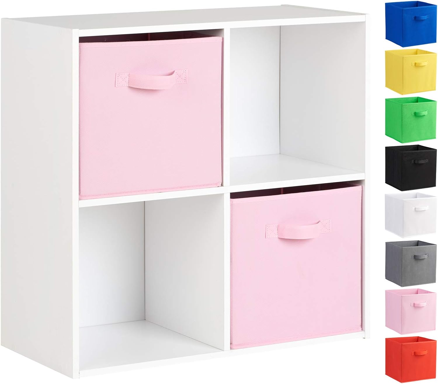 Hartleys White 4 Cube Unit & 2 Storage Drawers Choice of Colour