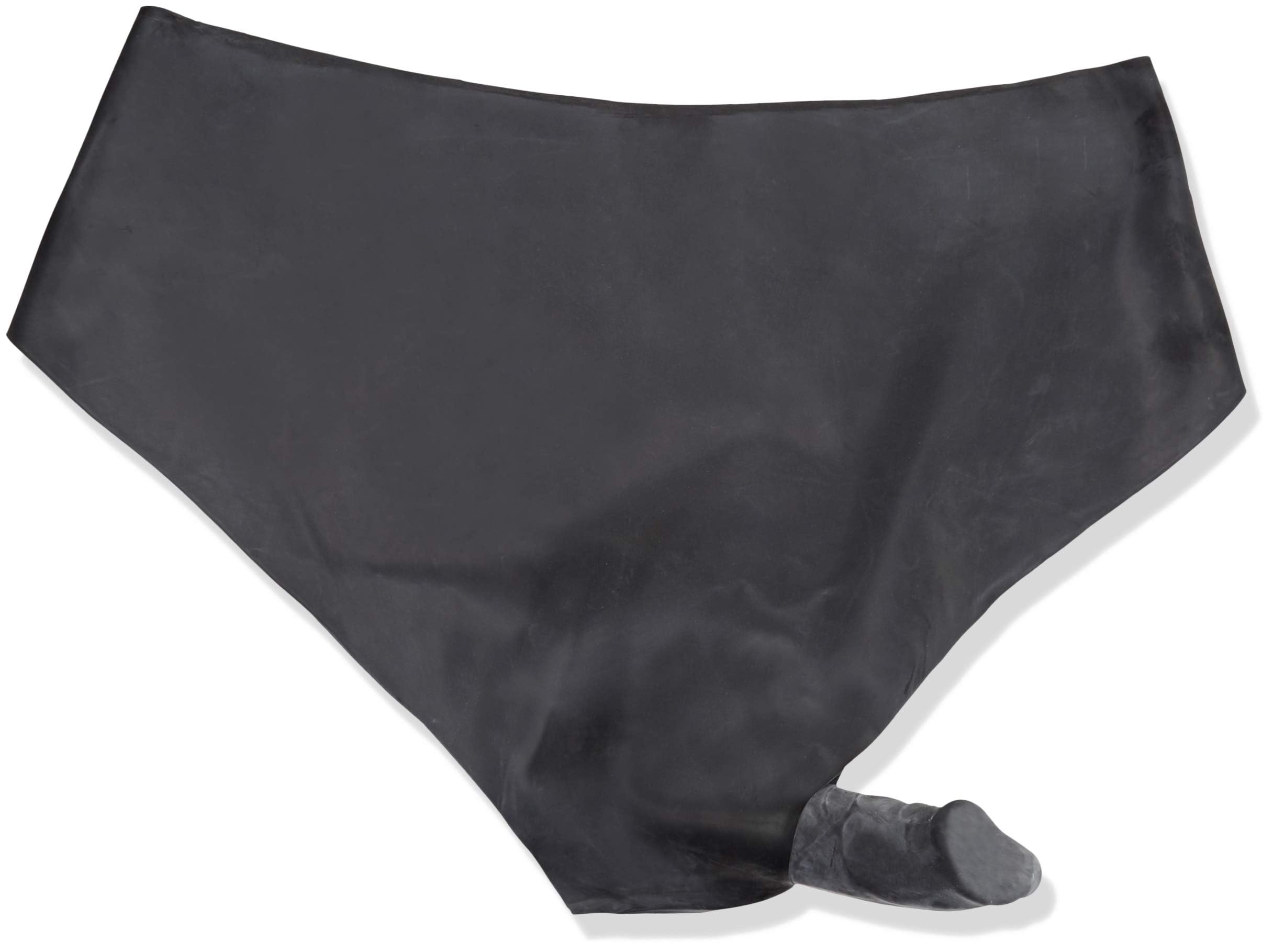The Latex Collection Latex Briefs Dildo, Black, Large