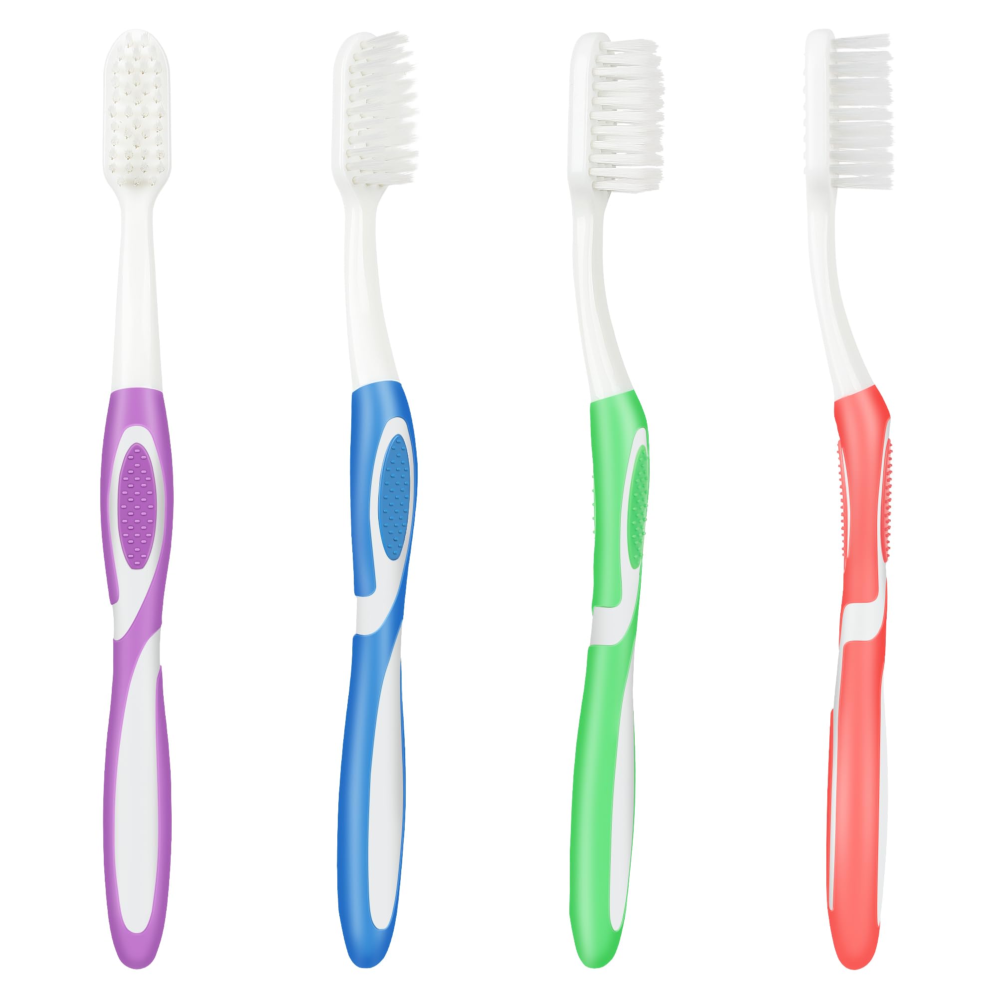 Photo 1 of Extra Soft Toothbrushes for Adults - Flossing Toothbrush for Sensitive Teeth and Receding Gums, Tapered Bristles Ultra Clean Plaque Remover Travel Toothbrush Individually Wrapped Pack of 4