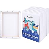 Stretched Canvas for Painting, 5/8 Inch Profile 100% Cotton Artist Framed Blank Canvas for Acrylics,Oils & Other Painting Media (20 Pack 8 * 10 in)