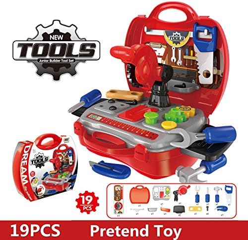 Engineer Tools Pretend Toy Set Play House Plastic Toy Sets in Suitcase Educational Engineer Repair Toy