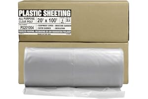 Aluf Plastics Clear All Purpose Poly Sheeting, Extra Strong, 4 mil, 20' x 100'