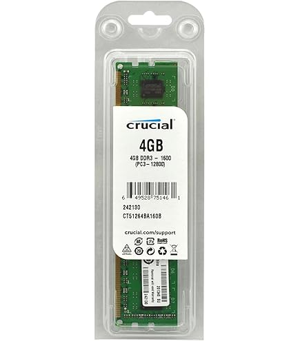 Crucial 4GB Single DDR3-1600 MT/s (PC3-12800) x4based high density