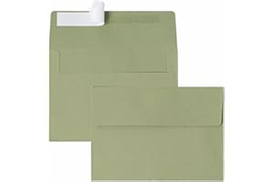 Keketer A7 Sage Green 5x7 Printable Envelopes 50 Pack Self - Seal, for 5x7 Cards, Weddings, Invitations, Baby Shower 5.25 x 7.25 Inches