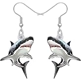 DOWAY Acrylic Cute Shark Earrings Dangle Sea Animals Jewelry Decoration Gifts for Women