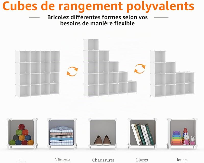 Organiseur de Rangement cubique, bibliothèque, Organiseur de — photo 6 sur 7