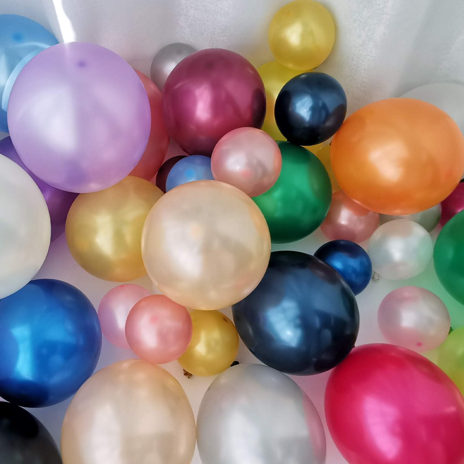 Eanjia Peal Latex Balloons 100pcs Bulk Pack of Thicken Latex Balloons 3.2g for Birthday Wedding Party Decorations, Good Round Shape ,Easy to Tie ,Vivid Clear,Real Shot (Champagne gold, 12inch): Toys & Games