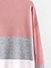 Milumia Women's Drop Shoulder Color Block Textured Jumper Casual Sweater Medium Pink