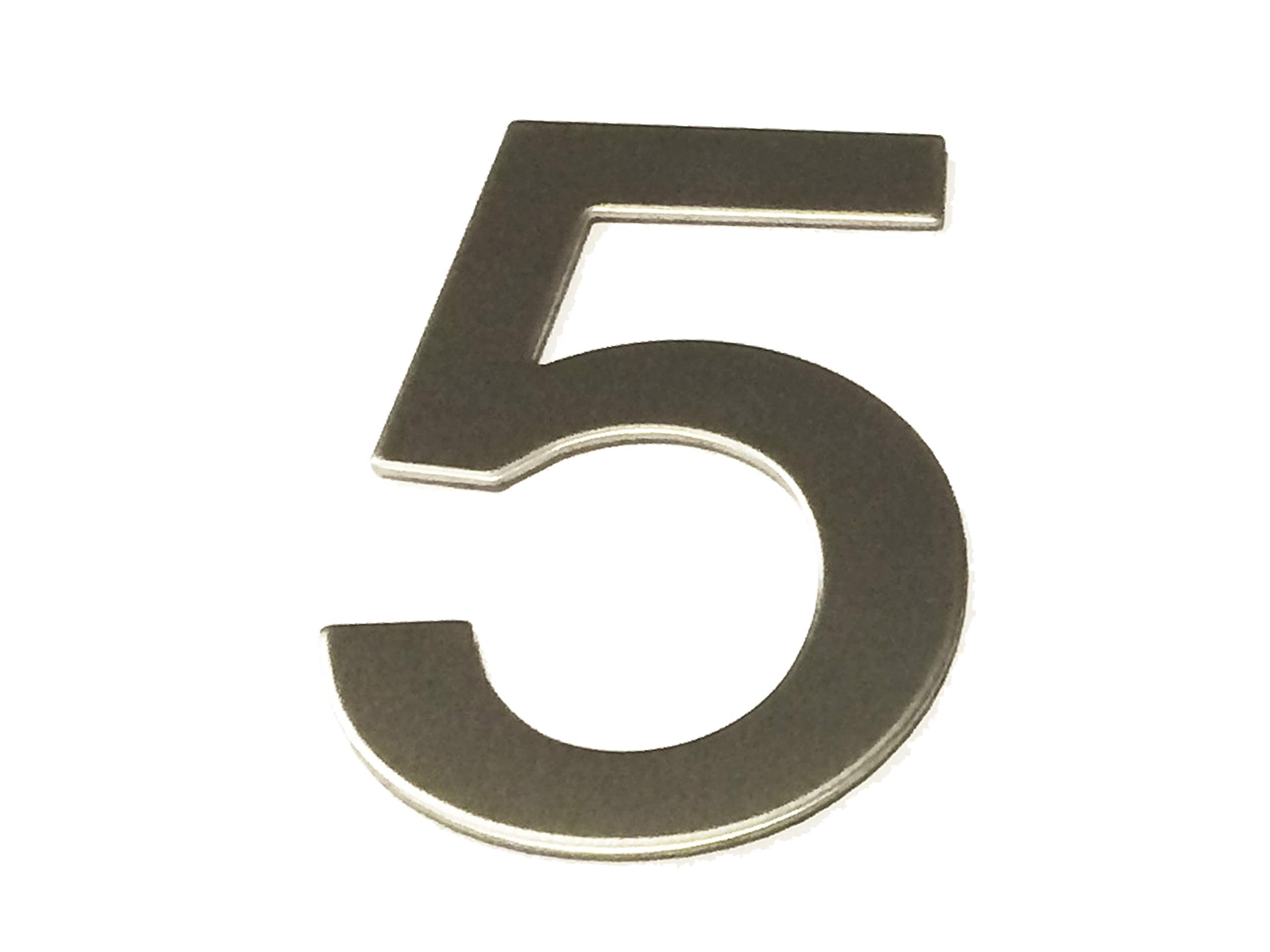 ASC Brushed Stainless Steel House Numbers Stick on 3M Adhesive 10cm Tall - 1 to 9999#(None)~(None)~5