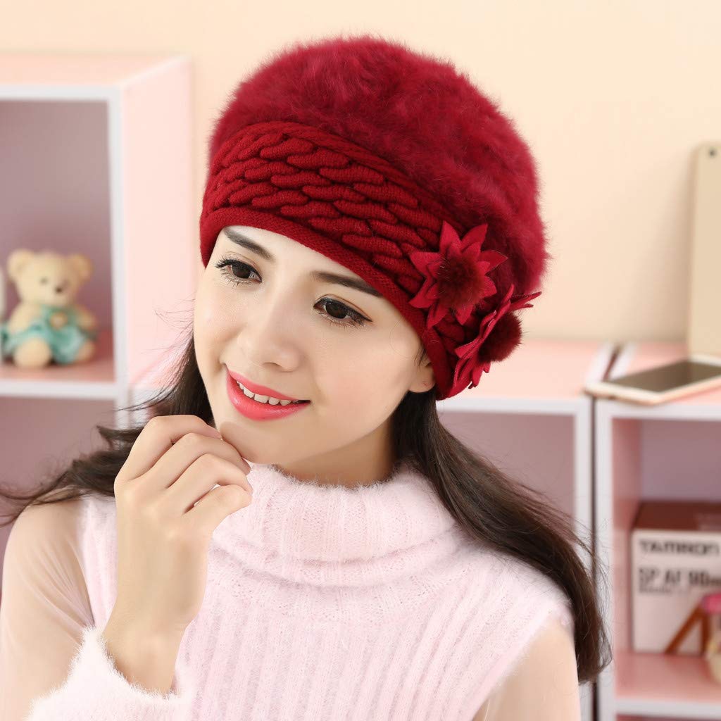 Thenxin Women Winter Warm Wool Beret 