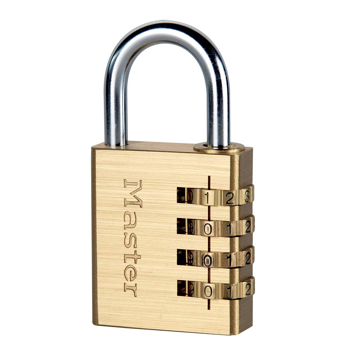 Master Lock 604EURD 4-Digit Combination Padlock with Aluminium Body and Brass Finish, Gold, 8.1 x 4 x 1.8 cm — image 1