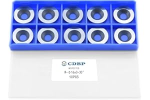 CDBP 16mm(5/8 inch) Round Carbide Inserts for Woodturning, R16x3mm Indexable Carbide Cutter fits for DIY Woodworking Lathe Wood Turning Finisher Hollower Tools, Ci0, 10 Pcs
