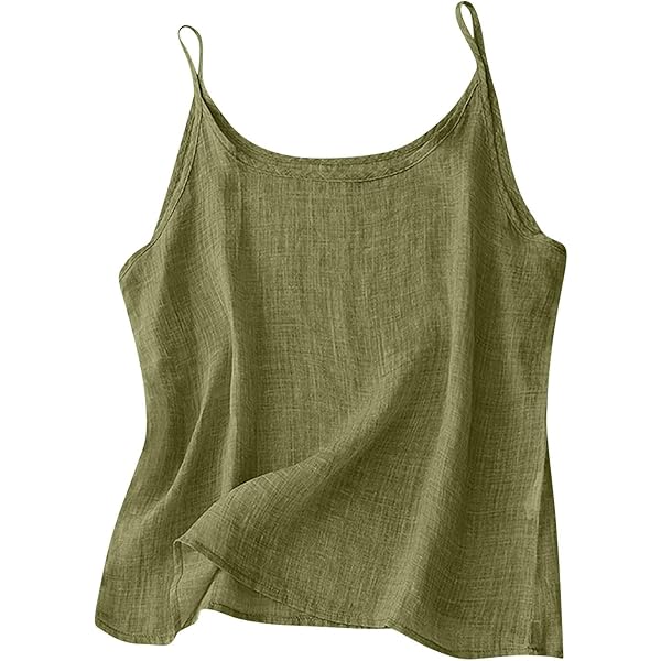 HGps8w Linen Camisole for Women Vintage U Neck Tank Tops Causal