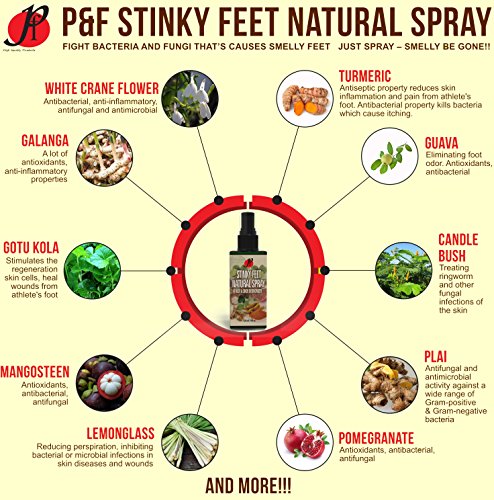 Shoes Deodorizer | Natural Spray for Stinky Foot Odor Eliminator | 18 Thai Herbs,Fight Bacteria,Fungi causing Smelly feet | Athlete's foot