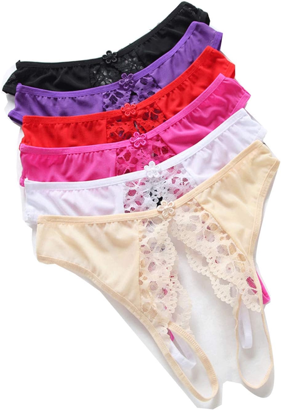 Justgoo Womens Sexy G-String Lace Thongs Panty Underwear Low Rise T-Back Underpants