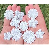 RATREE 888 Handmade100 Pcs Mixed Flowers 18 mm - 2 Inch Mulberry Paper Flowers Scrapbooking Wedding DIY Craft Supplies Card (White Color)