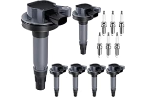 GYBENZI 6pcs Ignition Coil & Spark Plug Fit for Ford Edge Flex Taurus Lincoln MKZ MKX MKS MKT Mercury Sable 3.5 3.7 2008 2009 2010 2011 2012 2013 2014 2015 2016 3.7L 3.5L V6 Coil Pack Replaces# UF595 UF553