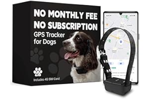 VITALGLOW GPS Tracker for Dogs No Subscription No Monthly Fee, GPS Wireless Dog Fence, Long Battery Life, Unlimited Range, Waterproof, Dog Tracker for Medium & Large Dog Breeds(Black)