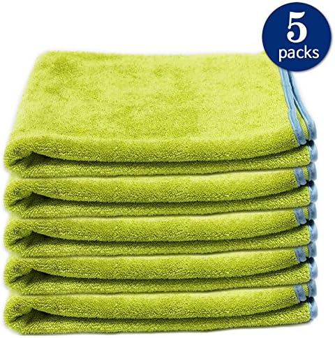 ** FREE SHIPPING & SALES 5 PCS ** Microfiber Car Drying Towels Super Absorption - 35x27'' Wide GREEN- Korean Quality Towel